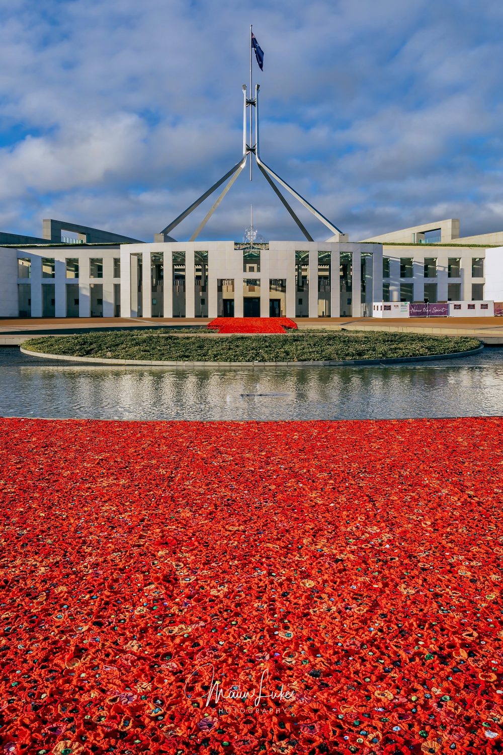 Australian Parliament House, Honour Their Spirit, Poppies, Remembrance Day